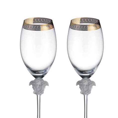 versace printed wine glass|Versace drinking glasses.